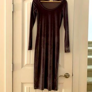 Wilfred Grey Velvet Dress